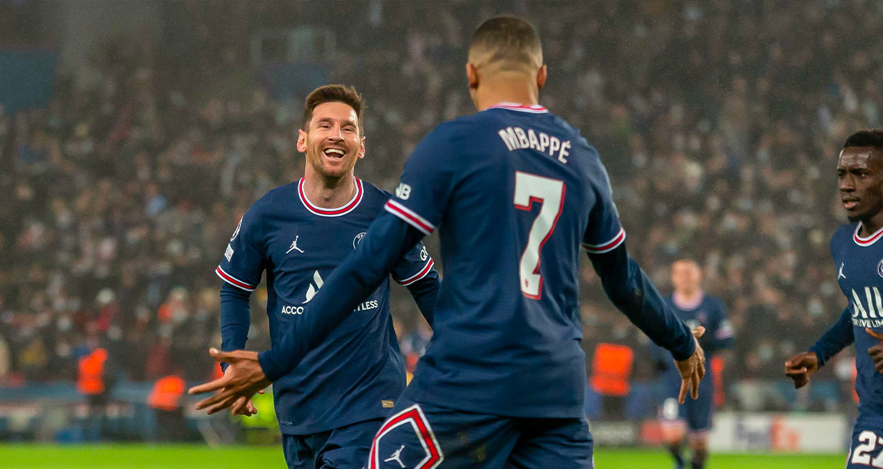 LdC (J6) - Le PSG s&#039;amuse contre Bruges grâce à Mbappé et Messi